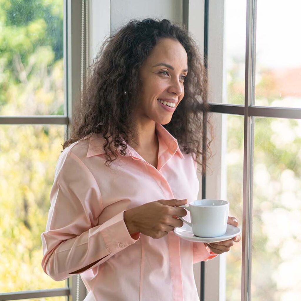 A 46 year-old, arrived for her first visit, having endured two years of intermittent hot flashes, sleep difficulties, mood swings, unexplained weight gain, and vaginal dryness.