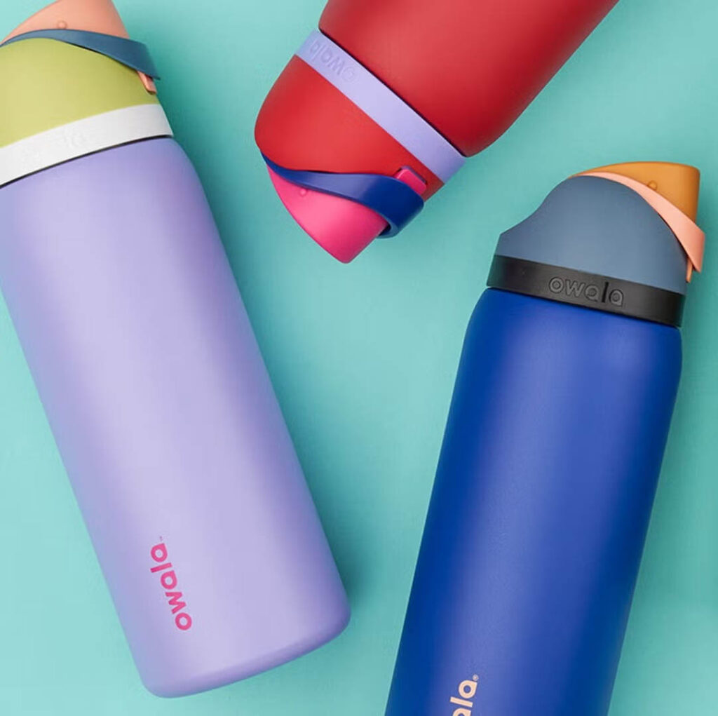 Colorful waterbottles by Owala.