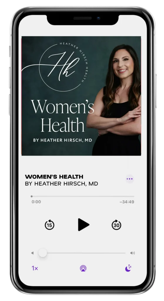 Women's Health podcast on an iphone.